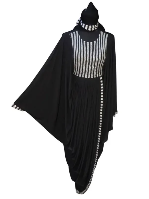 Picture of Black Georgette Kaftan Dress for Women - Look 7858