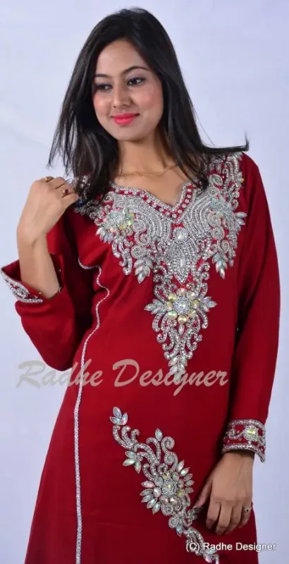 Picture of Radhe Designer Purple Georgette Kaftan Dress for Women - Y874