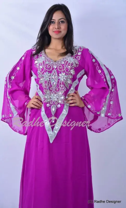 Picture of Radhe Designer Multicolor Georgette Kaftan Dress for Women - Y893