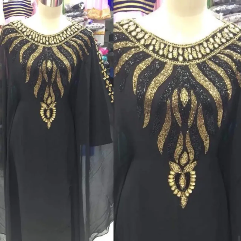 Picture of Radhe Designer Black Georgette Kaftan Dress for Women - F2237