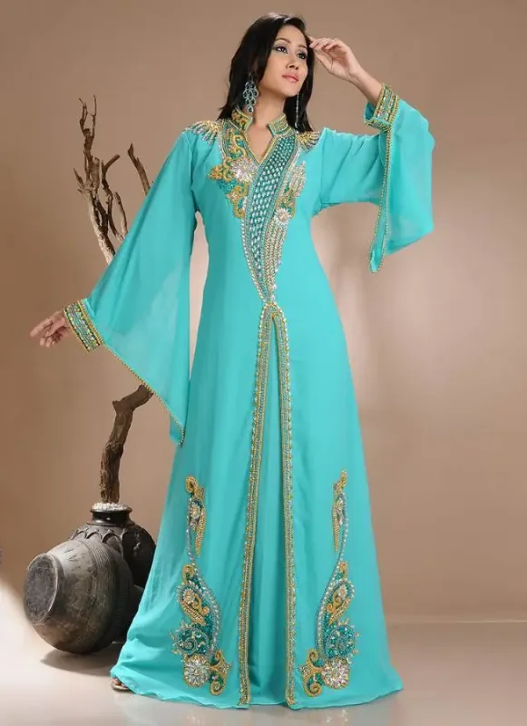 Picture of Radhe Designer Multicolor Georgette Kaftan Dress for Women - F10652