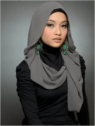 Picture of High Quality Plain Bubble Chiffon Scarf Shawl Hij,hijab