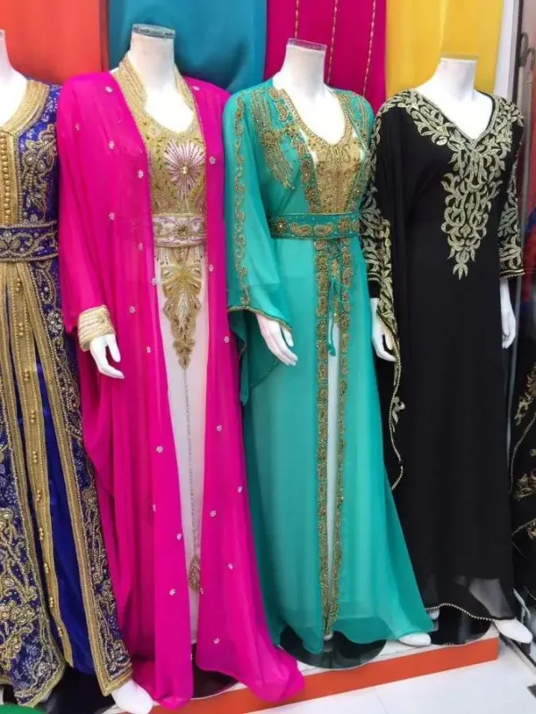 Picture of Radhe Designer Black Silk Kaftan Dress for Women - F1868