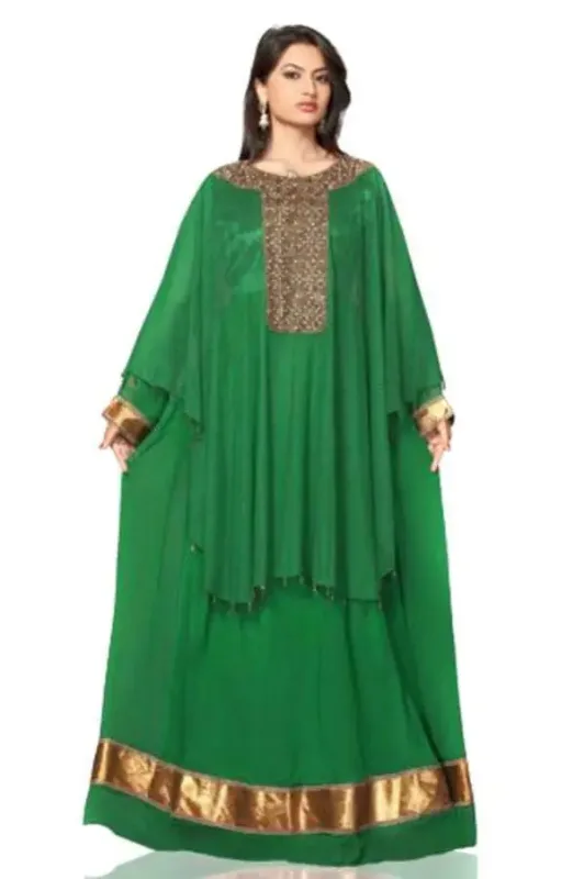 Picture of Radhe Designer White Georgette Kaftan Dress for Women - F10575