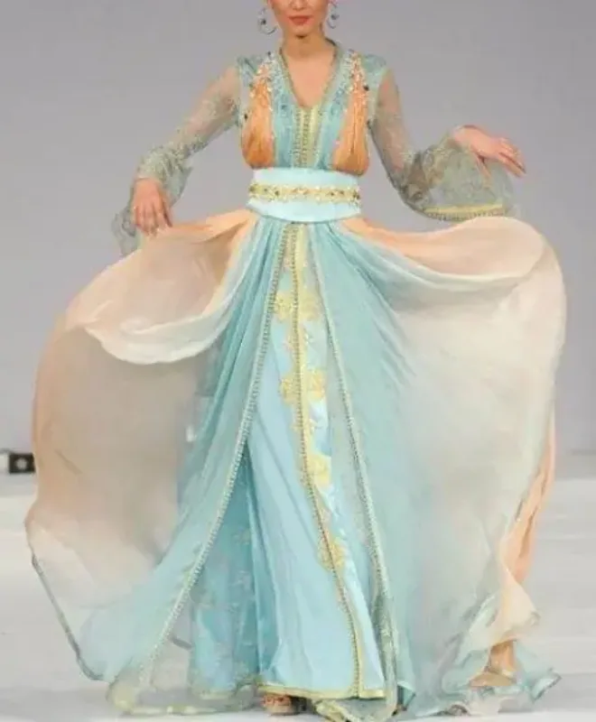 Picture of Radhe Designer Green Georgette Kaftan Dress for Women - F6452