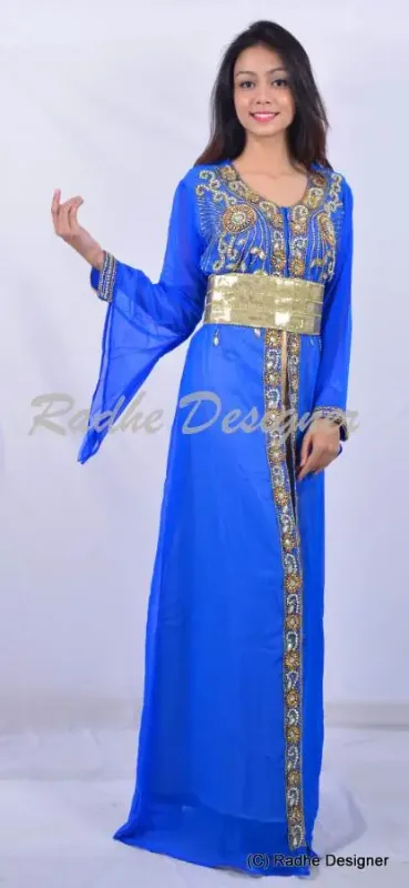 Picture of Radhe Designer Multicolor Georgette Kaftan Dress for Women - Y775