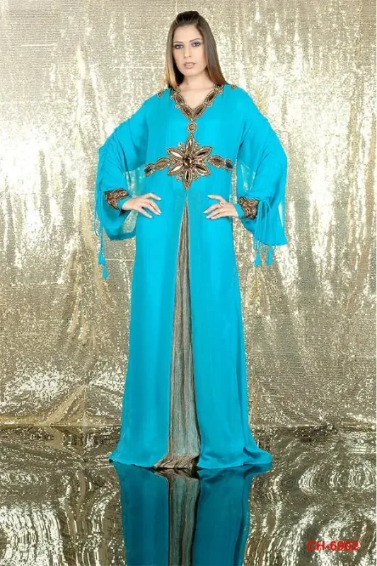 Picture of Radhe Designer Purple Georgette Kaftan Dress for Women - F6279