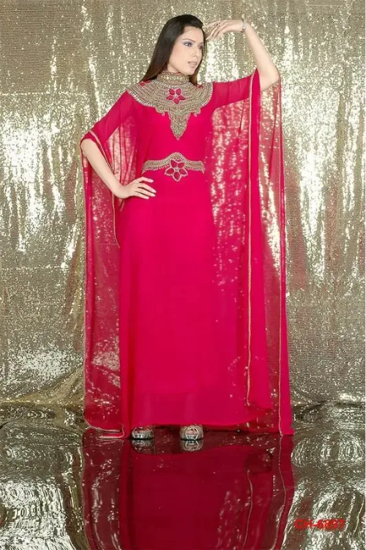 Picture of Radhe Designer White Georgette Kaftan Dress for Women - F6297