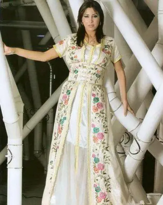 Picture of Radhe Designer White Georgette Kaftan Dress for Women - F6291