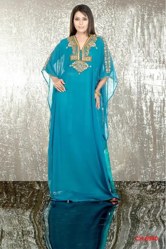 Picture of Radhe Designer Multicolor Georgette Kaftan Dress for Women - F6299