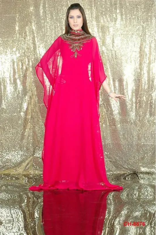 Picture of Radhe Designer Purple Georgette Kaftan Dress for Women - F6313