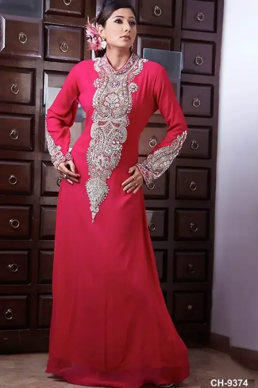 Picture of Radhe Designer Pink Cotton Kaftan Dress for Women - F6310