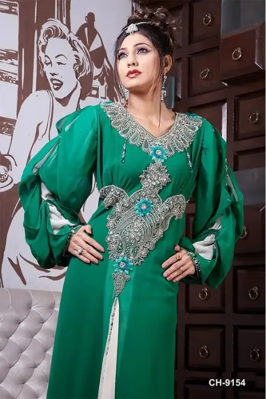 Picture of Radhe Designer Multicolor Georgette Kaftan Dress for Women - F6329