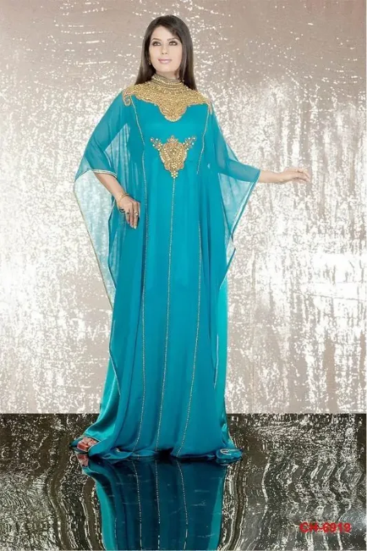 Picture of Radhe Designer Blue Georgette Kaftan Dress for Women - F6338