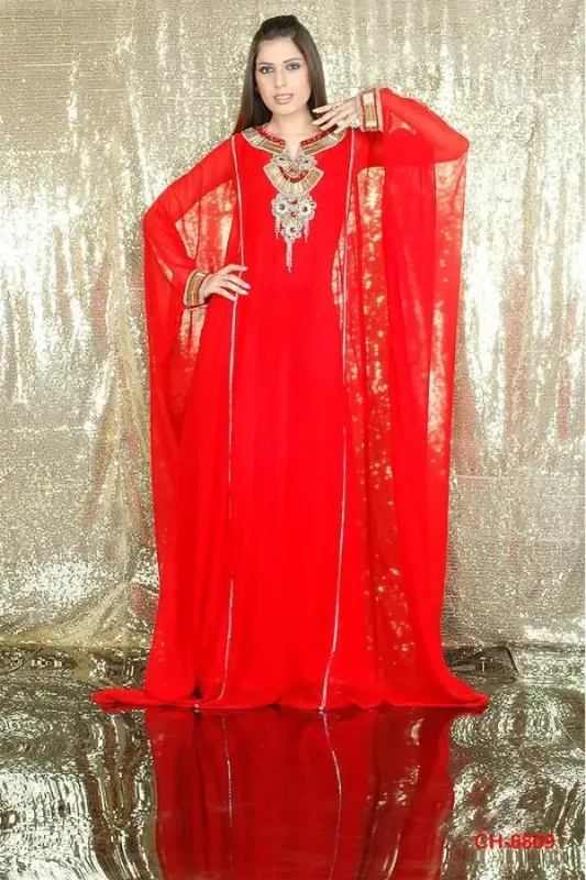 Picture of Radhe Designer Multicolor Georgette Kaftan Dress for Women - F6350