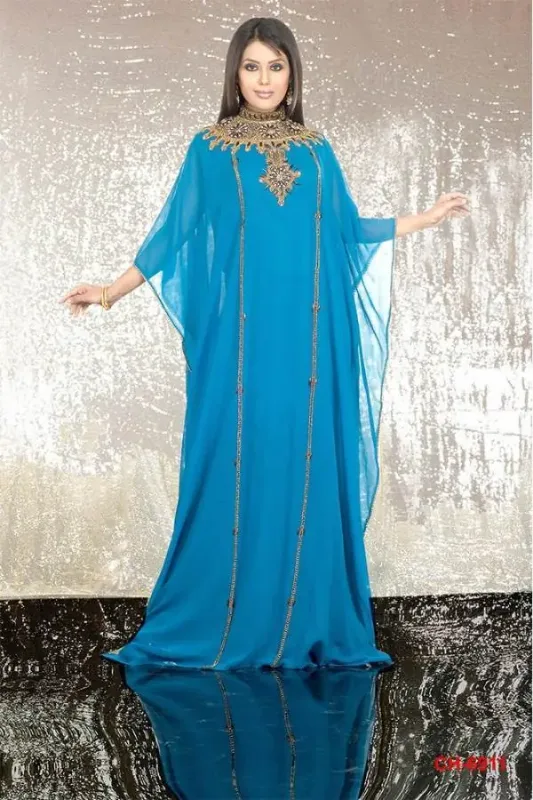 Picture of Multi Color Georgette Kaftan Dress for Women - Look 8121