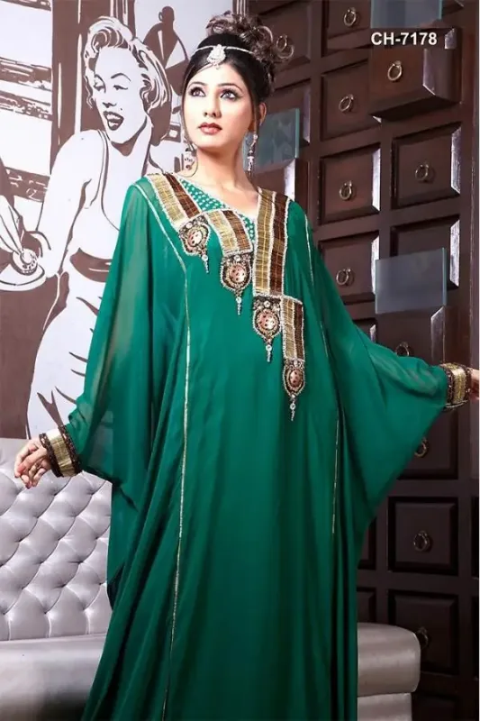 Picture of Radhe Designer Multicolor Georgette Kaftan Dress for Women - F6375