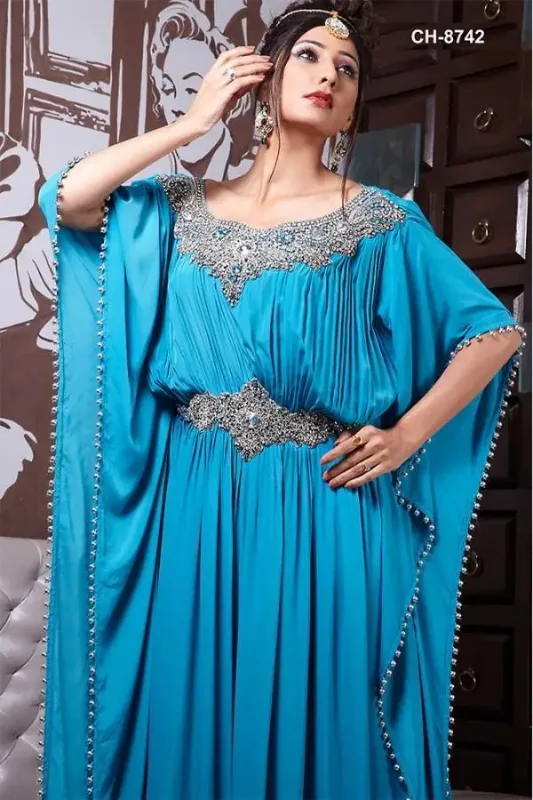 Picture of Radhe Designer Yellow Georgette Kaftan Dress for Women - F6368