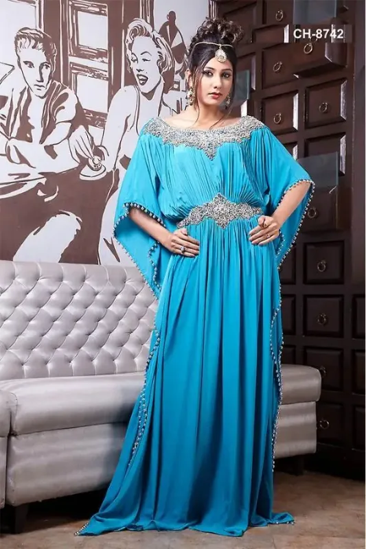 Picture of Radhe Designer Multicolor Georgette Kaftan Dress for Women - F6370