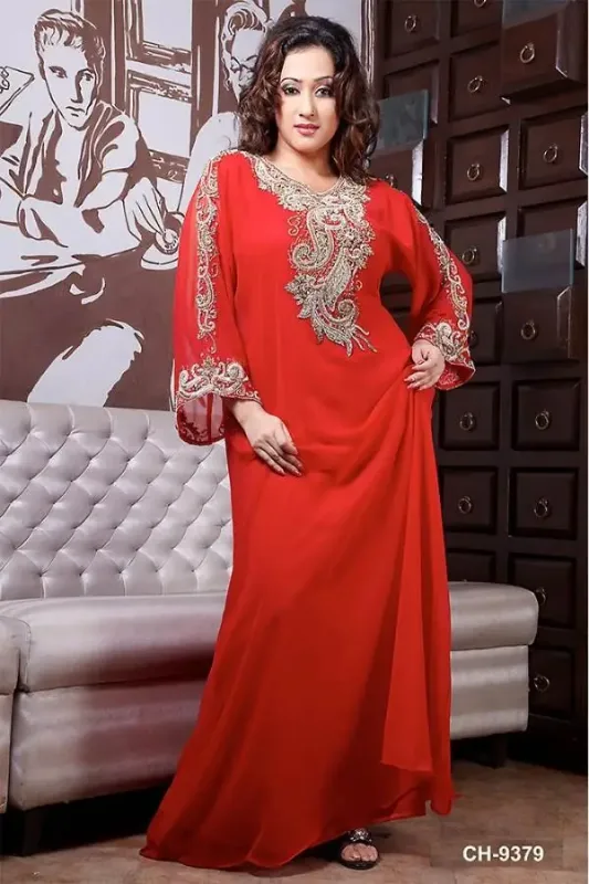 Picture of Radhe Designer Yellow Georgette Kaftan Dress for Women - F6391