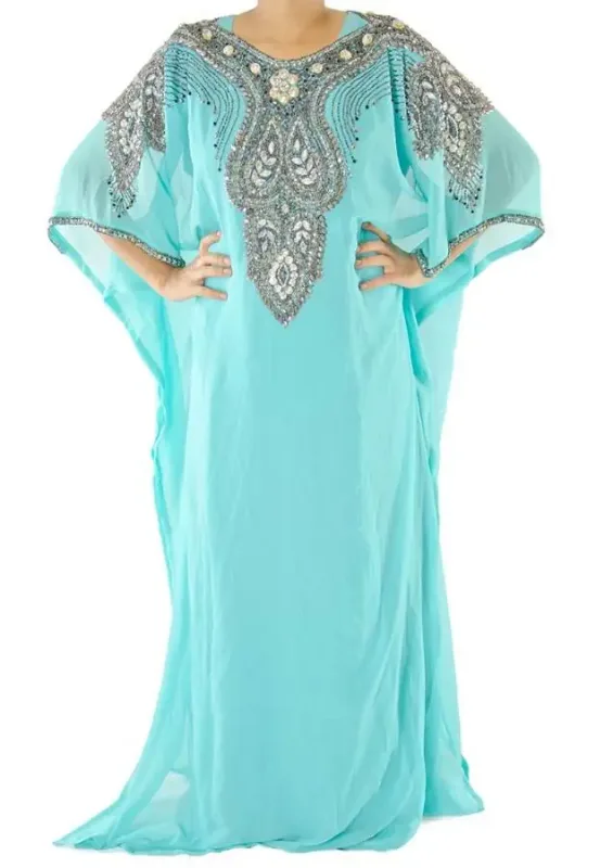 Picture of Radhe Designer Blue Georgette Kaftan Dress for Women - F6559
