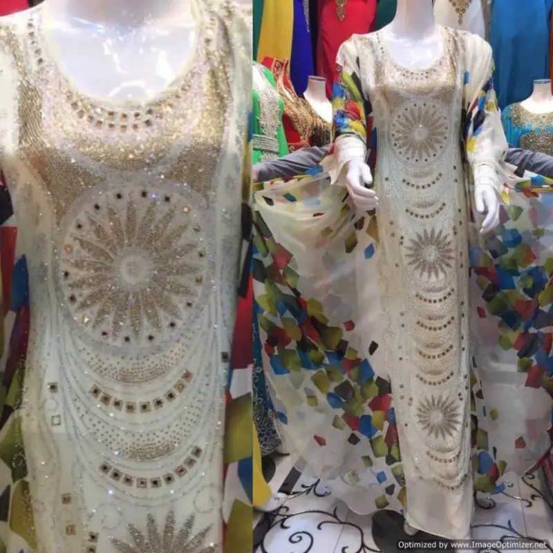 Picture of Radhe Designer Yellow Georgette Kaftan Dress for Women - F2221