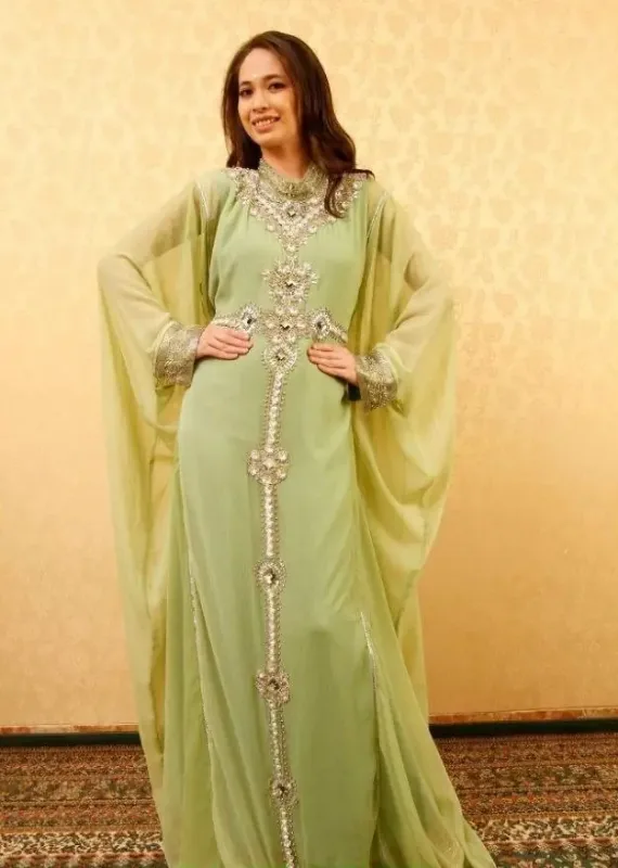 Picture of Radhe Designer Black Georgette Kaftan Dress for Women - F7958