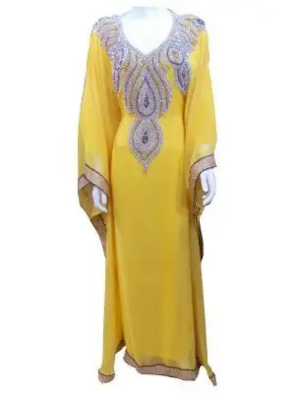 Picture of Radhe Designer White Georgette Kaftan Dress for Women - F9324