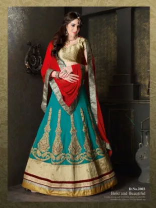 Picture of bridal lehenga dupatta draping styles,lehenga choli in,