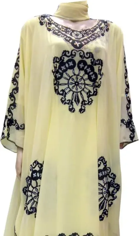 Picture of Radhe Designer Black Georgette Kaftan Dress for Women - F2488