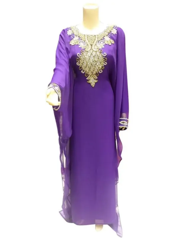 Picture of Black Georgette Kaftan Dress for Women - Look 8267