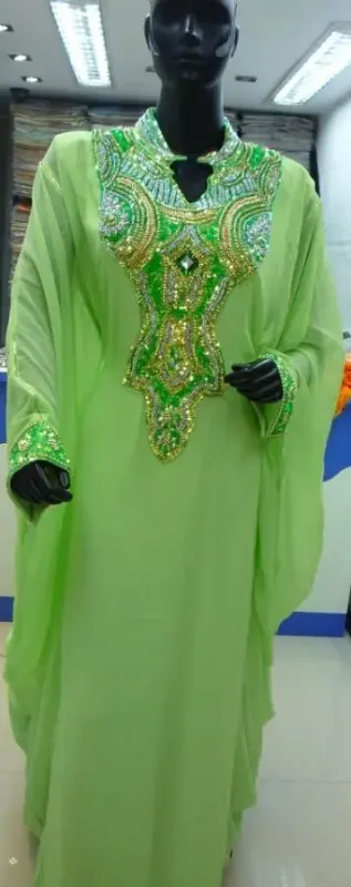 Picture of Black Georgette Kaftan Dress for Women - Look 8312