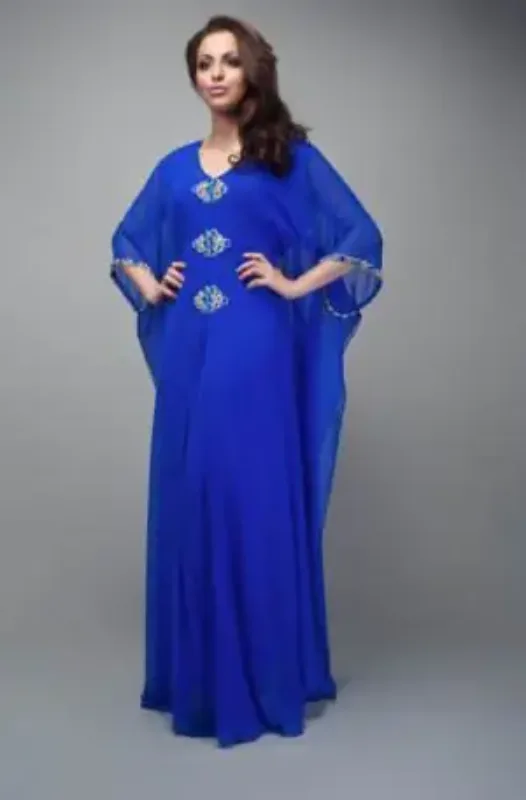 Picture of Radhe Designer White Georgette Kaftan Dress for Women - F9341