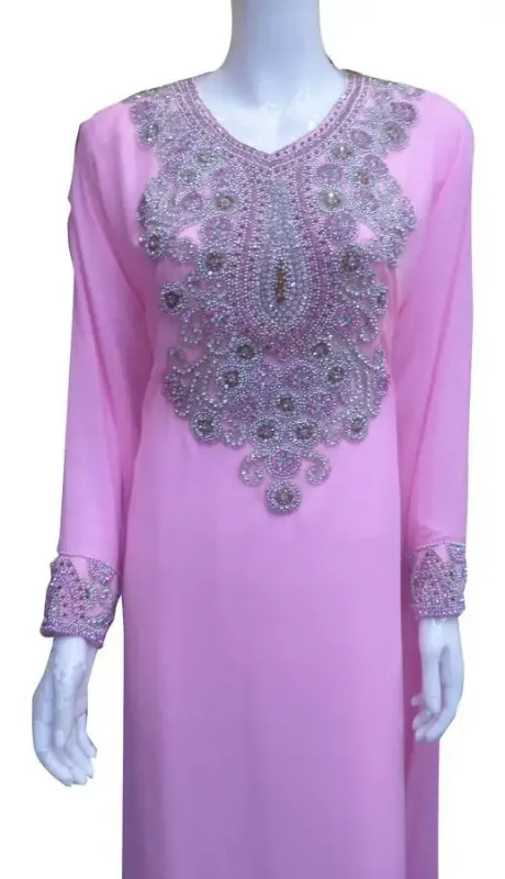 Picture of Radhe Designer White Georgette Kaftan Dress for Women - F4708