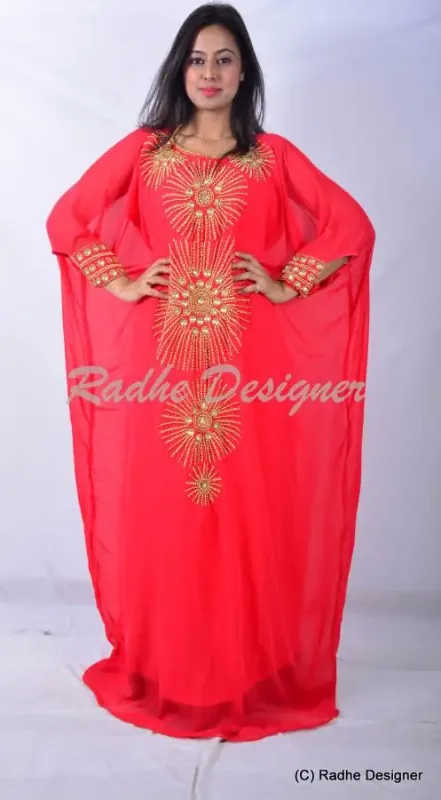 Picture of Radhe Designer Multicolor Georgette Kaftan Dress for Women - Y995