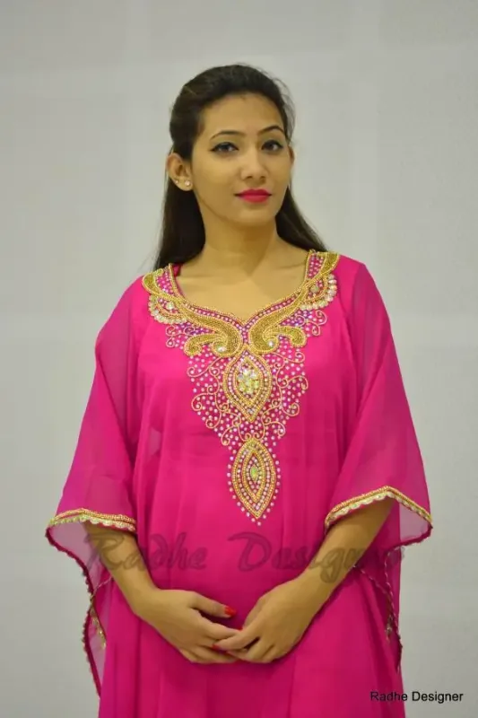 Picture of Radhe Designer Multicolor Georgette Kaftan Dress for Women - Y490