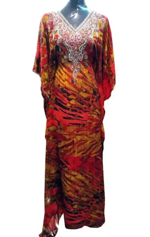Picture of Radhe Designer Pink Cotton Kaftan Dress for Women - F10016