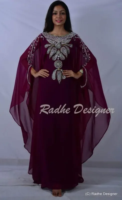 Picture of Radhe Designer Multicolor Georgette Kaftan Dress for Women - Y1085