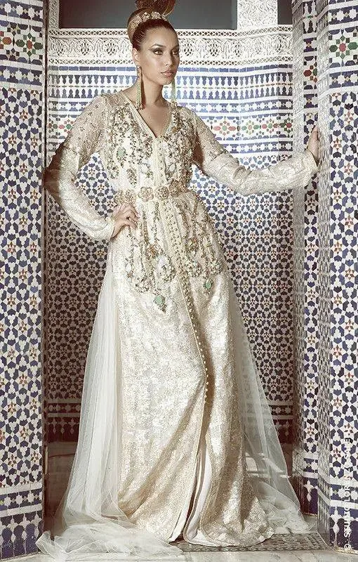 Picture of Radhe Designer White Georgette Kaftan Dress for Women - F5756