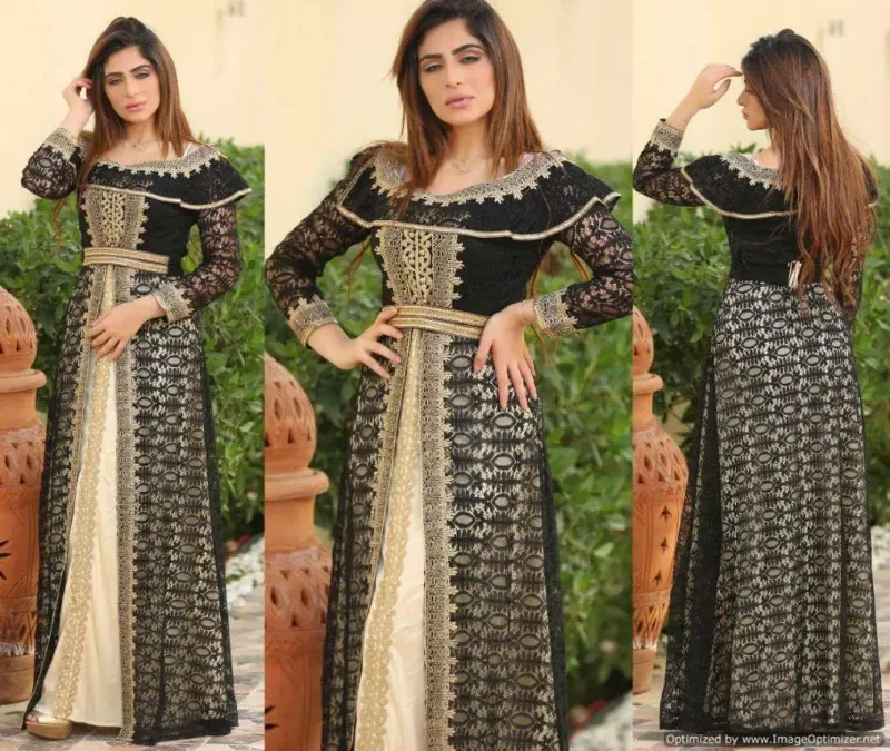Picture of Radhe Designer Multicolor Georgette Kaftan Dress for Women - F6932