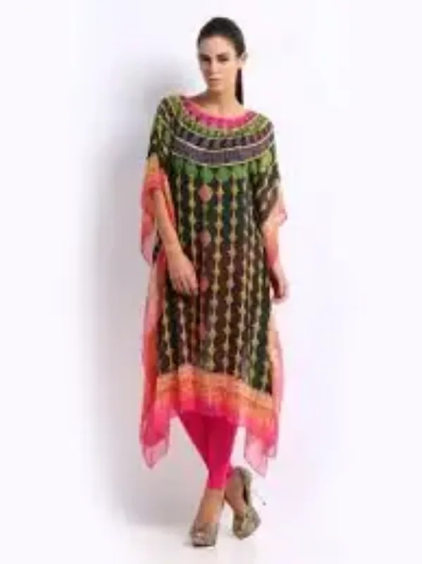 Picture of Multi Color Georgette Kaftan Dress for Women - Look 8412