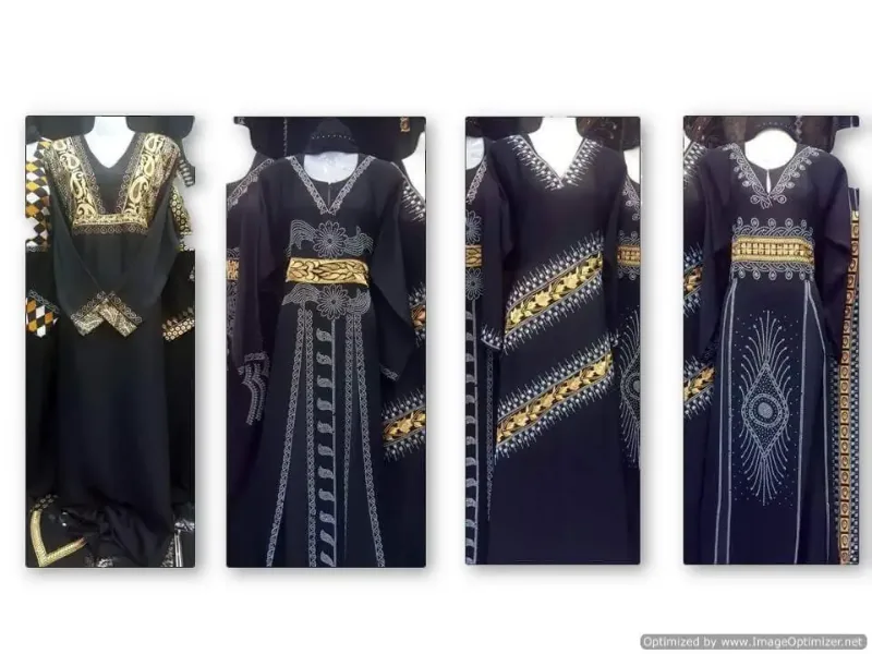 Picture of Black Georgette Kaftan Dress for Women - Look 8426