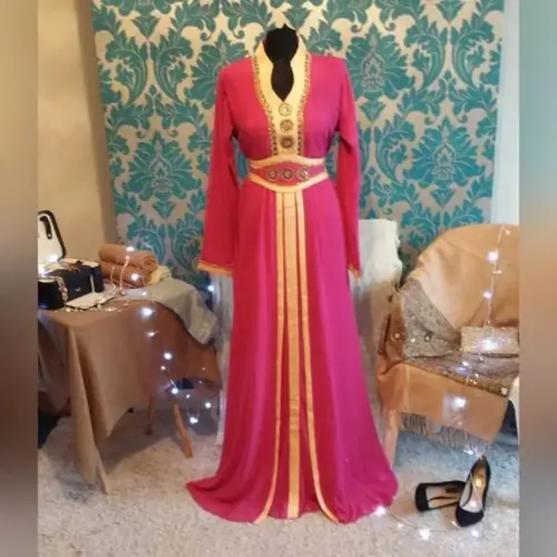 Picture of Pink Cotton Kaftan Dress for Women - Look 8436