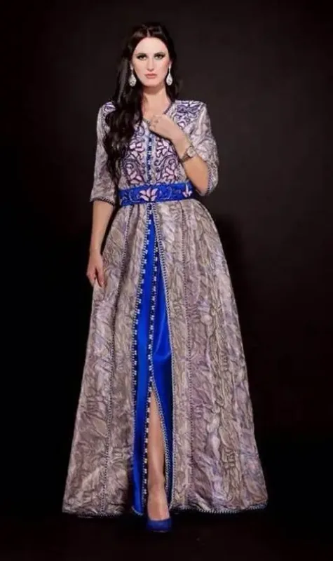 Picture of Purple Georgette Kaftan Dress for Women - Look 8471