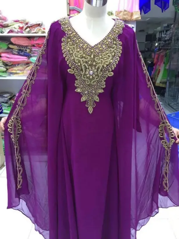 Picture of Multi Color Georgette Kaftan Dress for Women - Look 8473