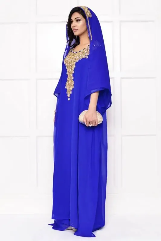 Picture of White Georgette Kaftan Dress for Women - Look 8475