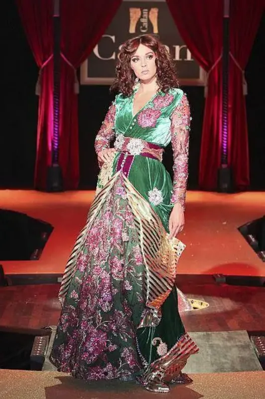 Picture of White Georgette Kaftan Dress for Women - Look 8485
