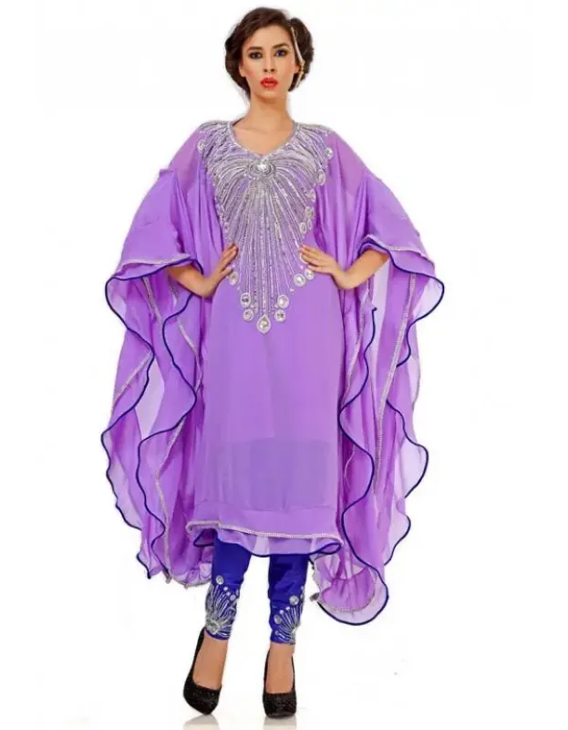 Picture of Radhe Designer Yellow Georgette Kaftan Dress for Women - F5446