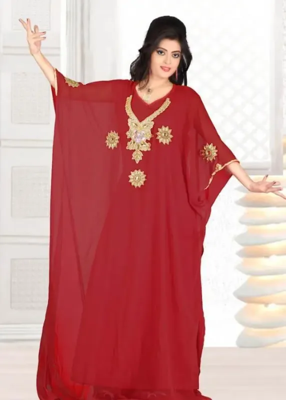 Picture of Radhe Designer Multicolor Georgette Kaftan Dress for Women - F5456