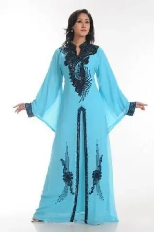 Picture of Radhe Designer Black Georgette Kaftan Dress for Women - F5449
